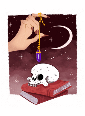 Crâne enchanteur sous la lune d'Halloween